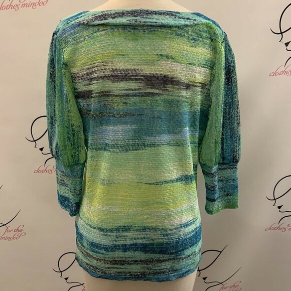 New Directions Petites. Size PL. Knit Semi Sheer. Textured. Boat Neck. Top. B28 - Picture 5 of 6